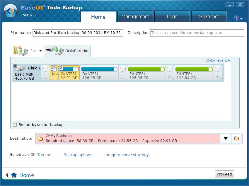 EaseUS Todo Backup Partition Partition Backup